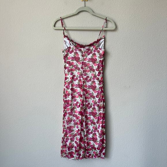 Zinc Cherry Print Cowl Neck Slip Dress Size S - Picture 3 of 4